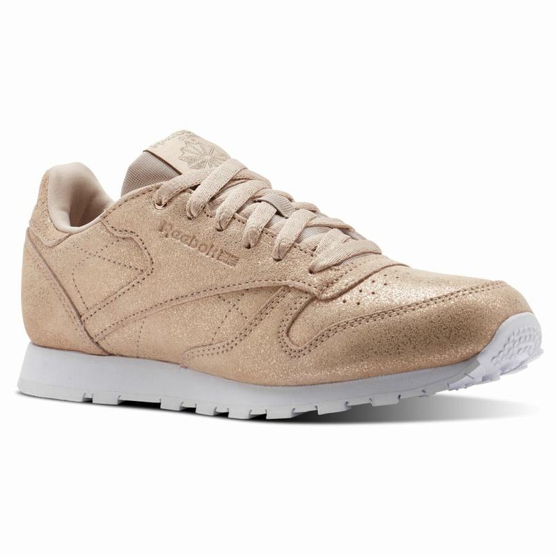 Reebok Classic Leather Tenisky Dievcenske - Zlate/Biele SE6647HJ